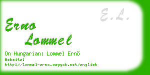 erno lommel business card